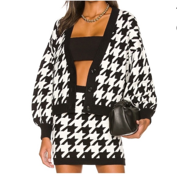 Alice + Olivia Sweaters - Alice + Olivia Houndstooth Cardigan